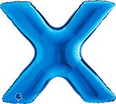 Folieballon 100cm letter X blauw