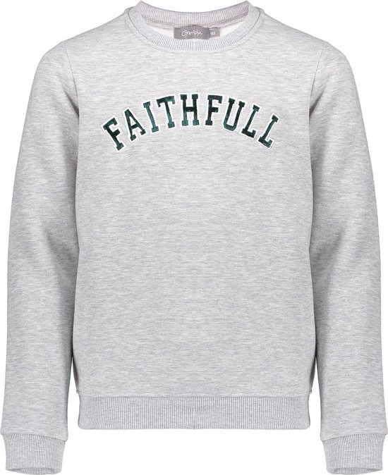 Meisjes sweater - Faithfull - Grijs melee / Groen