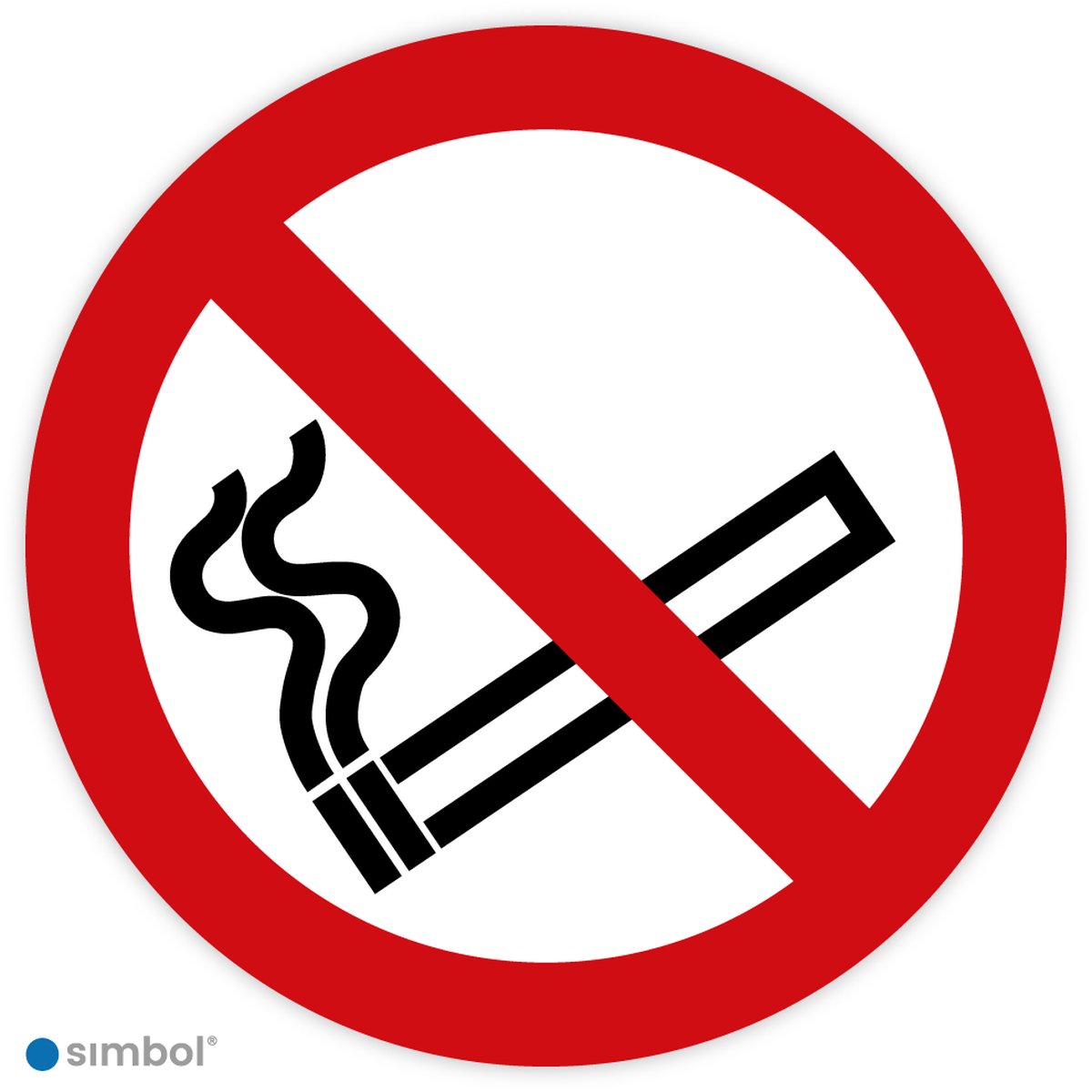 Simbol® - Bordjes Verboden te Roken – Rookverbod – Niet Roken (P002) - 2 mm. dik Polystyreen (voor binnen) - Formaat ø 10 cm.