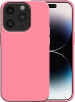 Smartphonica Siliconen hoesje voor iPhone 14 Pro case met zachte binnenkant - Roze / Back Cover geschikt voor Apple iPhone 14 Pro