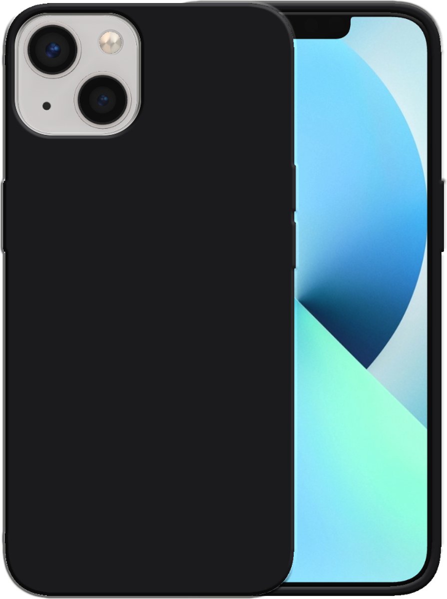 Smartphonica Siliconen hoesje voor iPhone 13 case met zachte binnenkant - Zwart geschikt voor iPhone 13