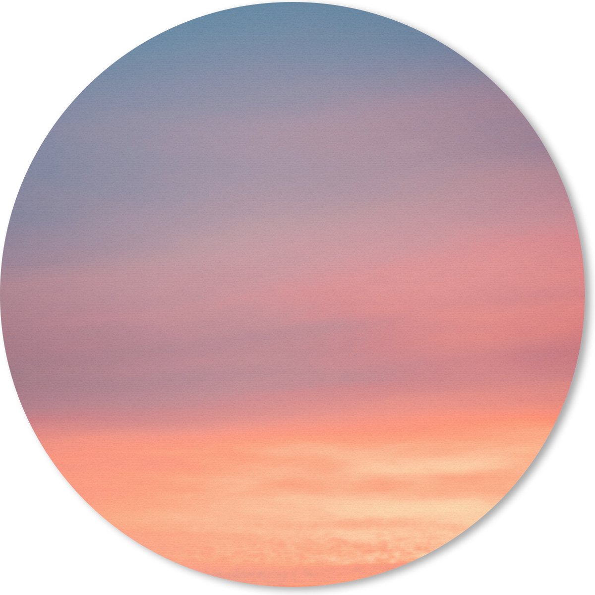 Muismat rond 50x50 cm - Mousepad Zon - Lucht - Wolken - Roze - Ronde muismatten