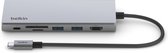 Belkin INC009BTSGY, USB Type-C, 100 W, 2500 Mbit/s, Argent, MicroSD (TransFlash), SD, 4K Ultra HD