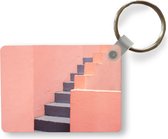Sleutelhanger - Trap - Architectuur - Roze - Pastel - Uitdeelcadeautjes - Plastic