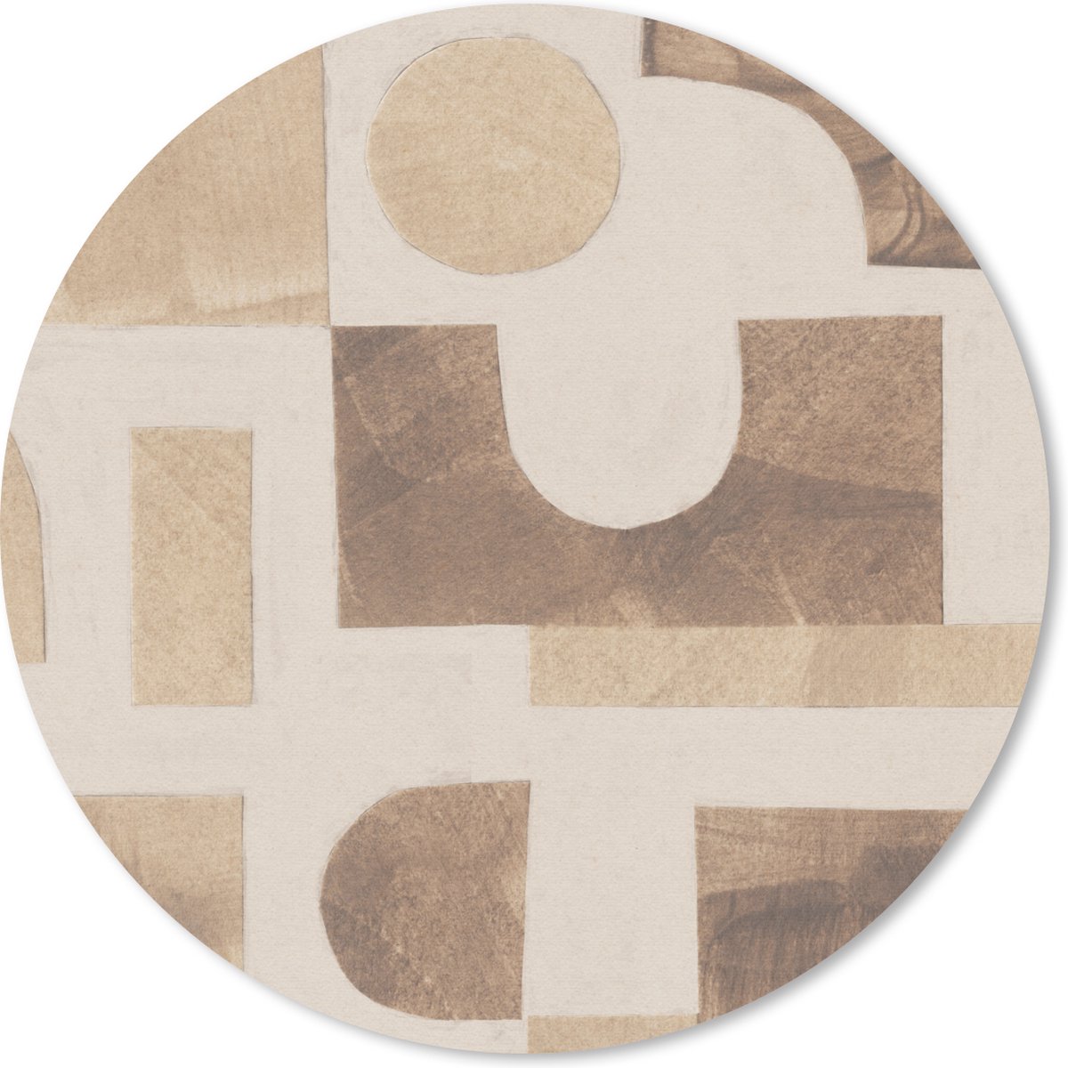Muismat rond 40x40 cm - Mousepad Abstract - Puzzel - Vormen - Kleuren - Ronde muismatten