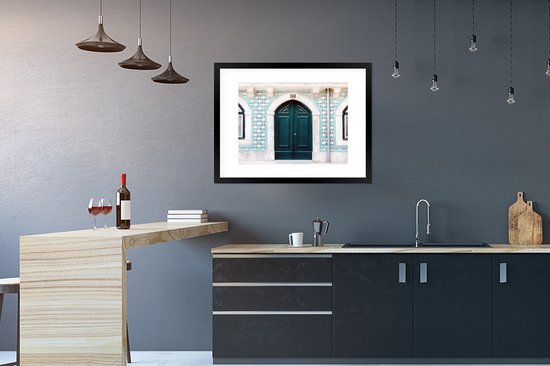 Cadre photo avec affiche - Porte - Bois - Vert - Maison - 80x60 cm - Cadre pour affiche