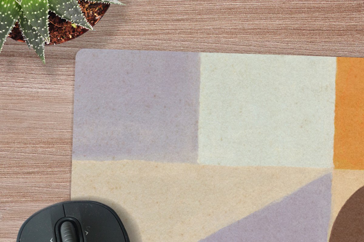 Muismat XXL 120x80 cm - Bureau onderlegger - Bureau mat Geometrie - Vormen - Kleuren - Pastel - Bureaumat - Gaming mousepad xl - Bureaulegger groot - Computer deskmat