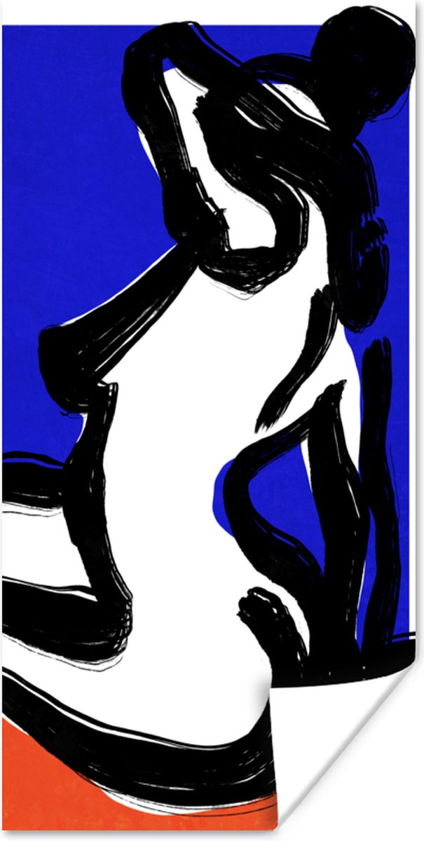 Portret - Rood - Blauw - Abstract - Vrouw