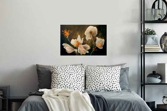 Muurstickers - Sticker Folie - Bloemen - Planten - Natuur - Kleuren - Illustratie - 60x40 cm - Plakfolie - Muurstickers Kinderkamer - Zelfklevend Behang - Zelfklevend behangpapier - Stickerfolie
