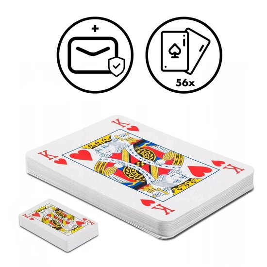 Thumbnail van een extra afbeelding van het spel XL Speelkaarten 3 Deck / Stok – Extra Grote Spelkaarten – Kaarten - Kaartspellen - Pesten – Klaverjassen – Toepen – Poker – Jokeren – Eenentwintigen – Eenendertigen – Kwartetten - Bridge – Hartenjagen – Patience – Ezelen – Liegen – Spel – Blackjack