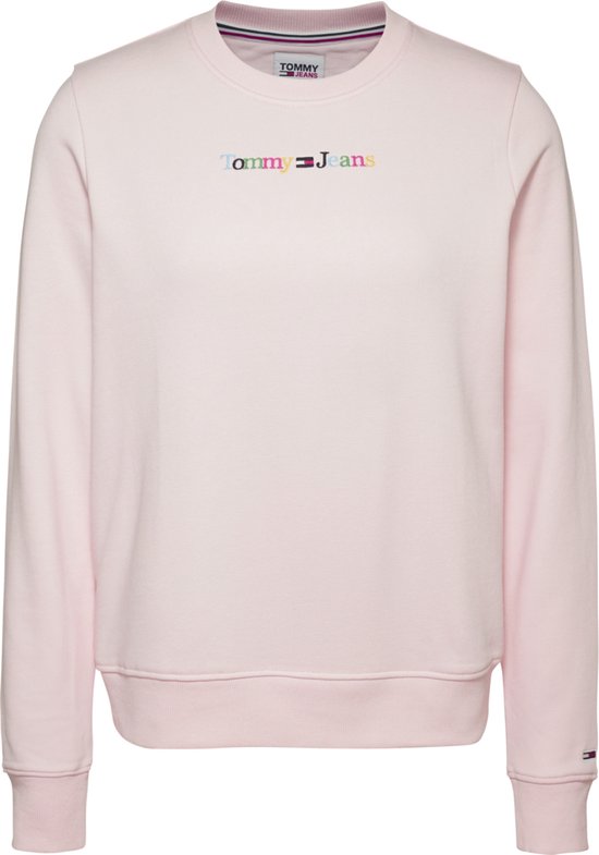 Tommy Jeans - Sweats pour femmes Reg Serif Color Sweater - Rose - Taille XL