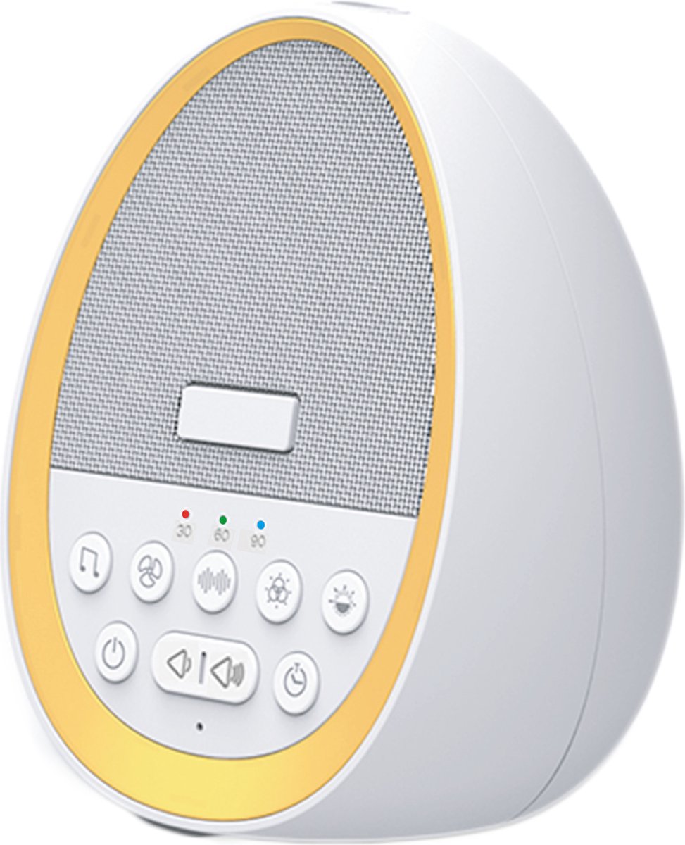 White Noise Machine - Witte Ruis Slaaptrainer voor Baby - Slaaphulp met 8 verschillende kleuren LED verlichting en 29 rustgevende geluiden - Merkloos