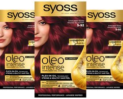 Syoss Oleo Intense - Haarverf - 5-92 Stralend Rood - Voordeelverpakking - 3 Stuks