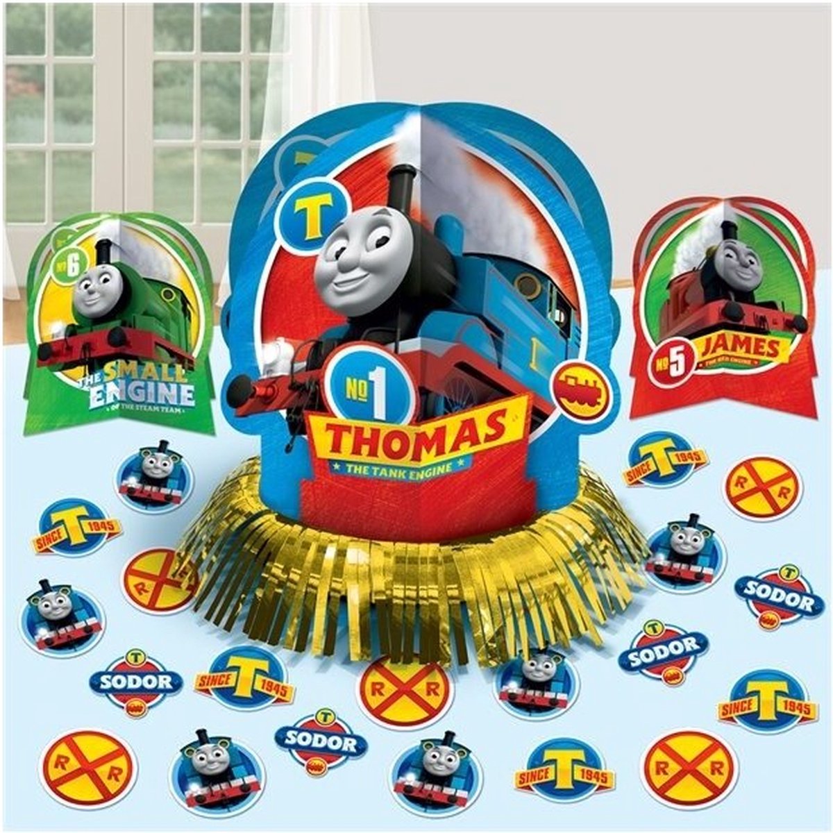 Thomas de Trein - Thomas de Stoomlocomotief - Tafeldecoratie set - Versiering - Kinderfeest - Themafeest - Verjaardag.