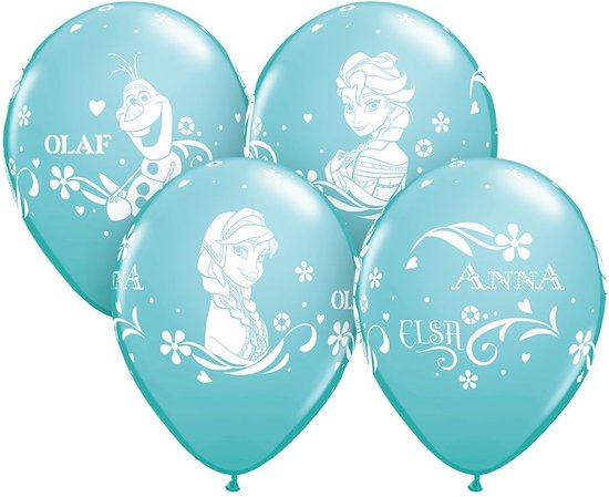Disney Frozen - Elsa Anna - Feestballonnen - Ballonnen - Latex - 30cm - 6 Stuks - helium - Lucht - Kinderfeest - Versiering.