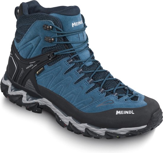 Blauwe Meindl Lite Hike GTX halfhoge wandelschoen met Gore-Tex en vetersluiting.