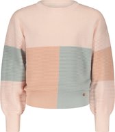 Nobell Keson Colorblock Knitted Sweater Truien & Vesten Meisjes - Sweater - Hoodie - Vest- Roze - Maat 134/140