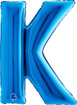 Folieballon 100cm letter K blauw