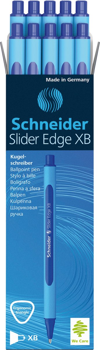 Schneider balpen - Slider Edge - XB - 1,4mm - blauw - 10 stuks -  S-152203-10 | bol.com