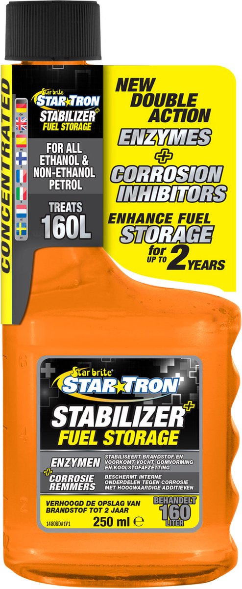 Star Tron Stabilizer+ - Verhoogt de Opslag van alle Ethanol- en Niet-Ethanol Benzine tot 2 Jaar - 250 ml