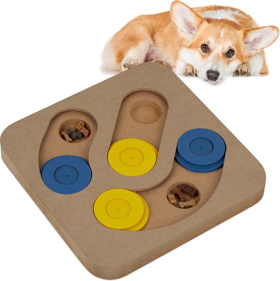 Relaxdays denkspel hond - hondenpuzzel - speelgoed intelligentie - grote en kleine hond