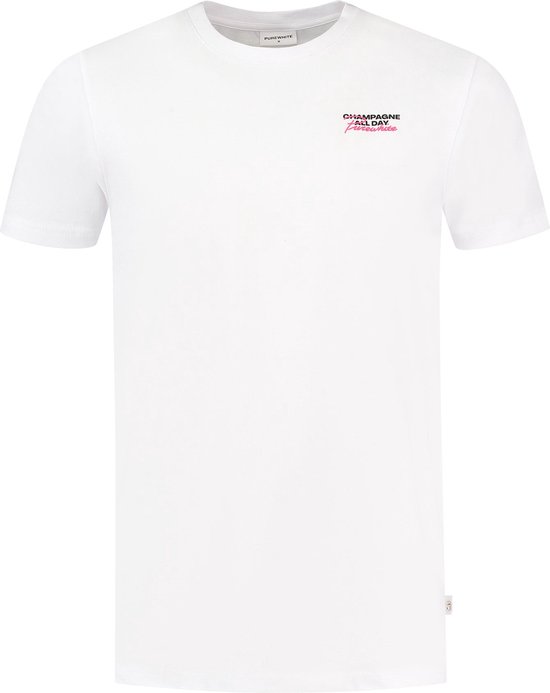 Purewhite - Heren Regular Fit T-shirt - Wit - Maat XXL