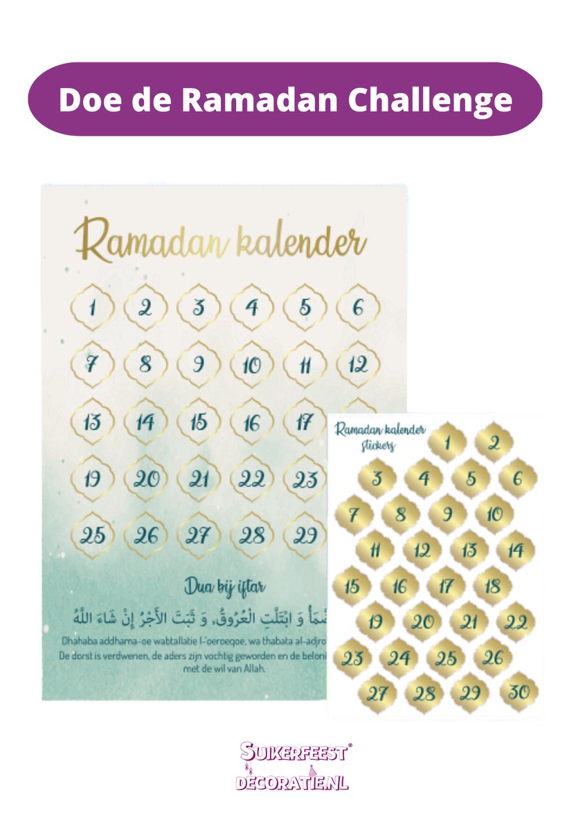 Ramadan Kalender - Aftelkalender - Ramadan Decoratie - Planner - Eid
