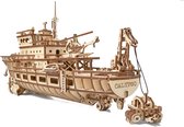 Wood Trick Houten Modelbouw Oceaan Ontdekkings Jacht (Ocean Explorer Yacht), 3D Puzzel Technisch Ruimtelijk Inzicht, Geen Lijm of Verf Nodig, Geavanceerde Puzzel, Gedetailleerd, 565 Onderdelen, 47,8 x 10,5 x 19,4 cm