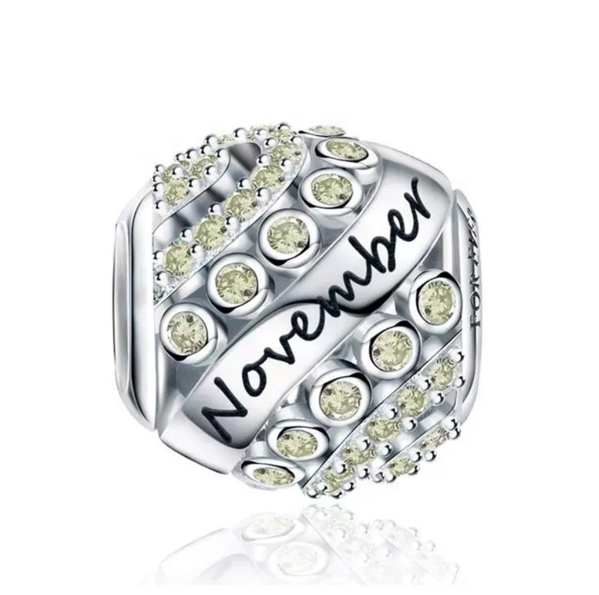 November Maand Bedel - RomyStones - 925 Sterling Zilver & Gele Zirkonia
