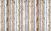 Fotobehang - Vlies Behang - Gekleurde Houten Planken - 104 x 70,5 cm