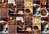 Fotobehang - Vlies Behang - I Love Coffee - Koffie Collage - 208 x 146 cm