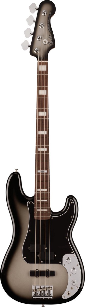 Fender Troy Sanders Precision Bass RW Silverburst elektrische basgitaar met gigbag
