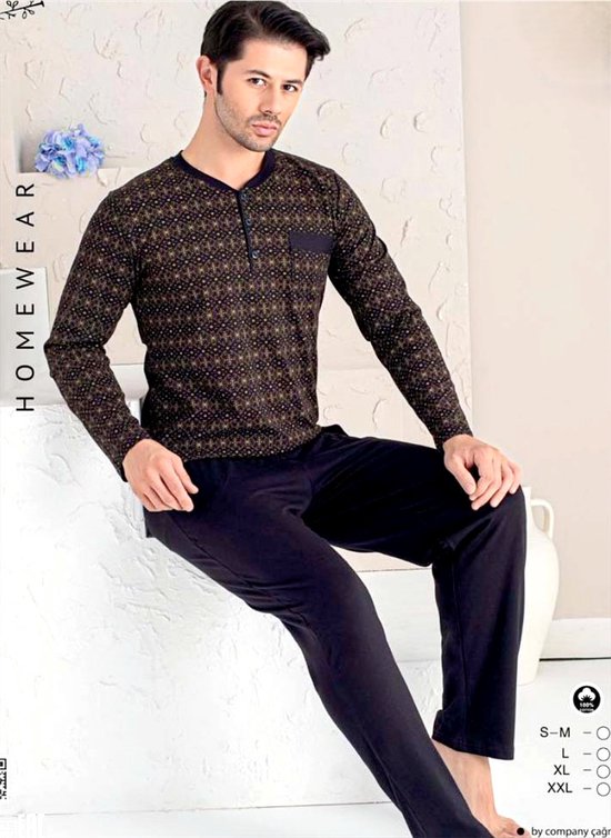 Heren pyjama Gentlemen poplin katoen 9451/9452 maat 48 t/m 64 - De