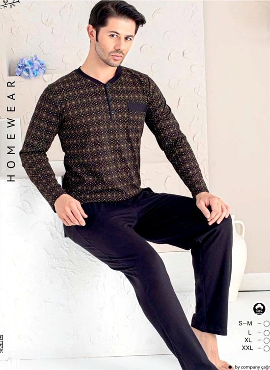 Heren Pyjama / Huispak Silvano /100% Katoen / maat XL