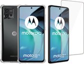 Geschikt voor Motorola Moto G72 Hoesje + Screenprotector – Gehard Glas Cover + Shock Proof Case – Transparant
