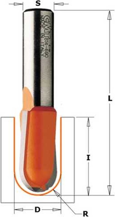 CMT 811.050.11 - Fresa Diritta In HWM, Gambo 6.35 Mm, Taglio 5x12 Mm, Per Legno E Derivati