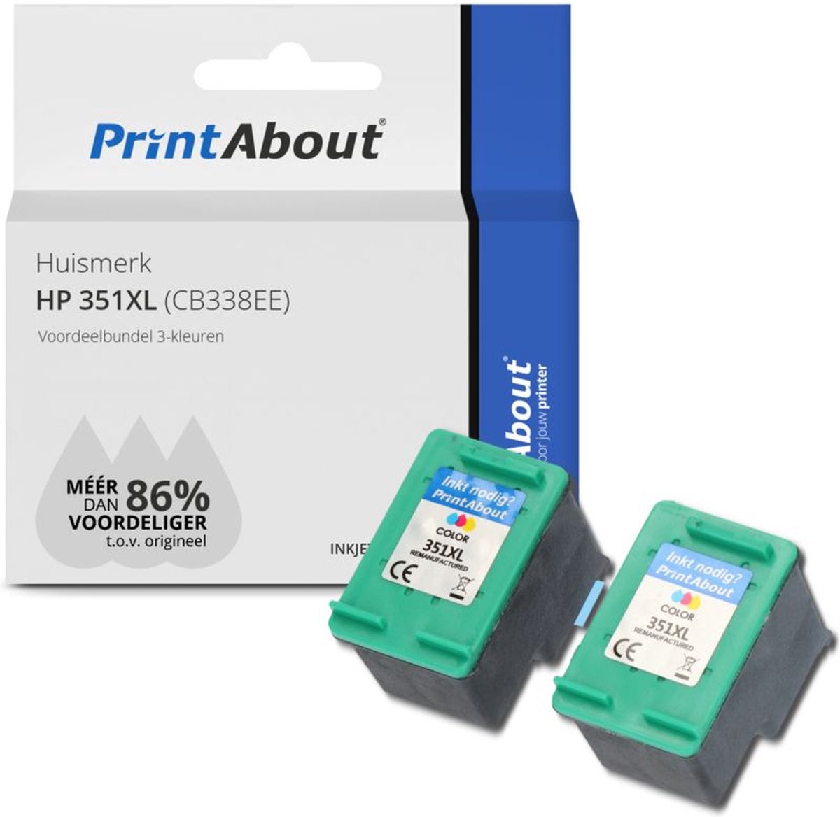PrintAbout - Inktcartridge / Alternatief voor de HP CB338EE (nr 351XL) / 3 Kleuren
