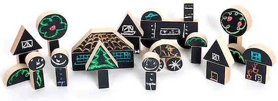 Wodibow - Krijten houten speelgoed - krijt - houten speelgoed - design - houten blokken - verbeelding van Wodibow — afbeelding 3
