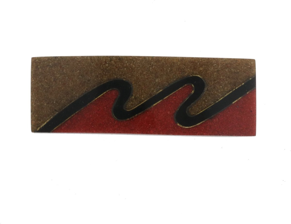 Behave - Haarspeld - Bruin - Oranje - Retro Design - 8.5 cm