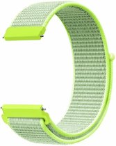 By Qubix - 20mm - Garmin Venu - Sq - Sq2 - 2 plus - Sport Loop nylon bandje - Geel - Garmin bandje