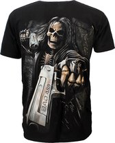 Hitman Skeleton Two Badass Guns T-Shirt Zwart / Grijs