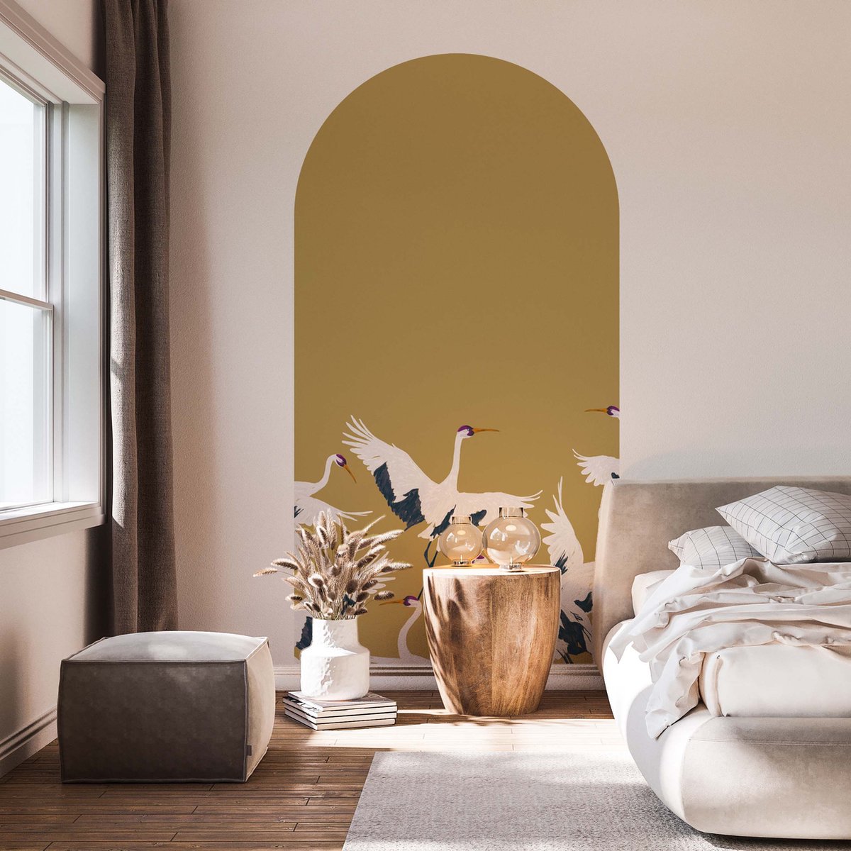 ZELFKLEVENDE BEHANG BOOG STICKER - STORK GOLD