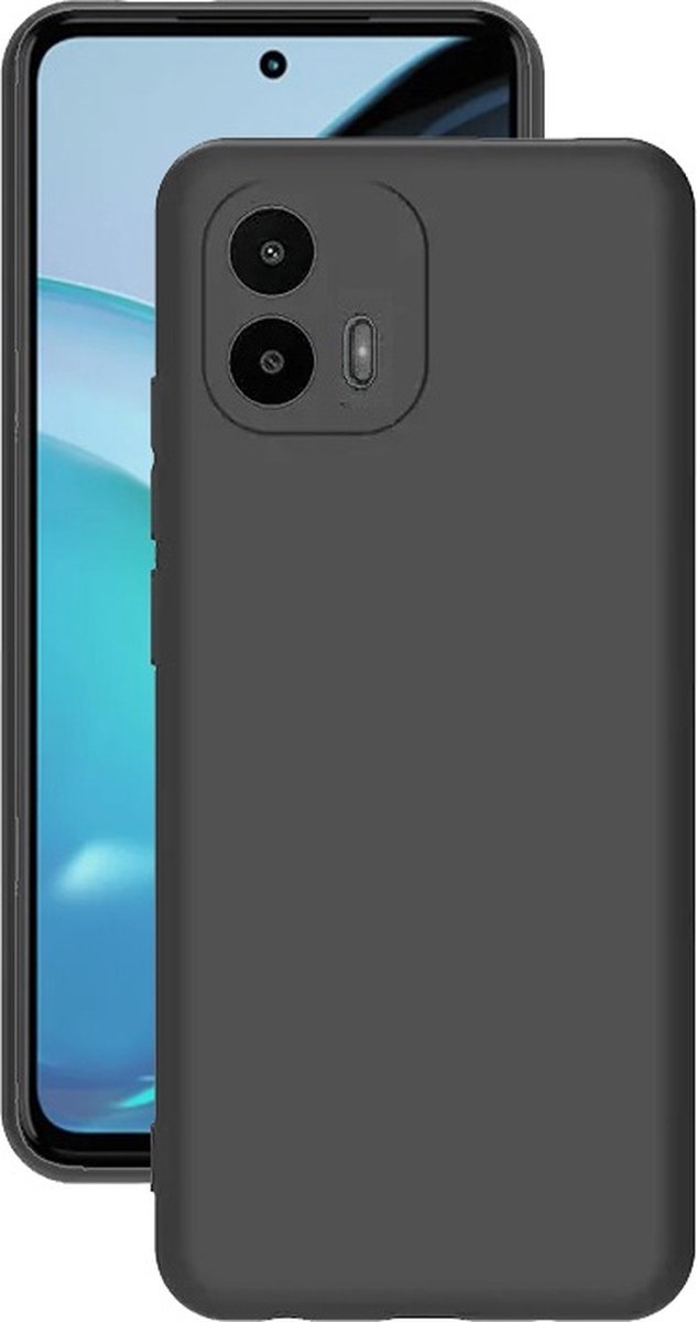 MoDo hoesje geschikt voor Motorola Moto G53 - Siliconen/TPU/Kunststof Back Cover - Zwart