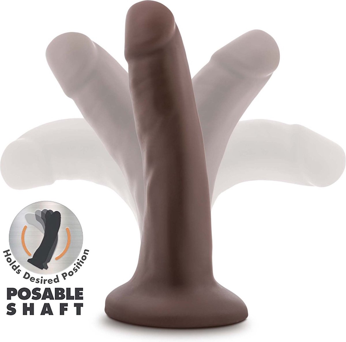 Goedkoopste Blush Dildo Love Toy Dr. Skin Plus 5 Inch Posable Dildo Chocolate Bruin