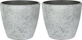 Ter Steege Bloempot/plantenpot - 4x - buiten - betongrijs - D19/H15 cm