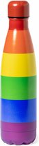 RVS waterfles/drinkfles/bidon/sportfles regenboog kleuren - met schroefdop - 790 ml