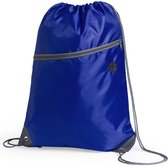 Sac de Sport /sac à dos de sport - bleu - 34 x 44 cm - polyester - avec cordon de serrage et poche frontale