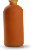 Jodeco Bloemenvaas Avignon - Fles model - glas - mat oranje - H25 x D11 cm