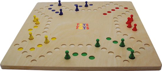 ThysToys keezenspel - Keezen de luxe - 2 tot 6 personen - dubbelzijdig houten speelbord