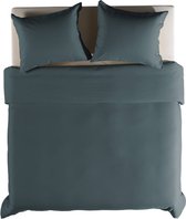 Premium katoen dekbedovertrek Waffel blauw - lits-jumeaux (240x200/220) - hoogwaardige kwaliteit - luxe uitstraling